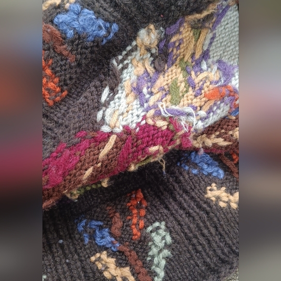 80s Sweater Wool Thick Knit Fall Winter Vintage Ski Jumper Hong Kong XL Pullover - Picture 8 of 12